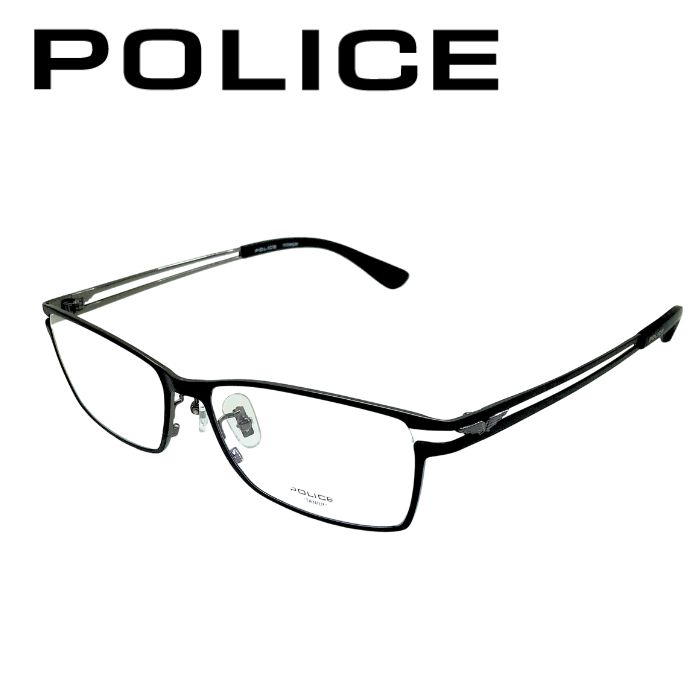 POLICE メガネフレーム ポリス 眼鏡 めがね マットブラック 黒 チタン 軽量 vpld61j-0531 ブランド/メンズ&レディース/男性用&女性用/度付き・伊達・老眼鏡・カラー・パソコン用PCメガネレンズ交換対応｜WOODNET　店