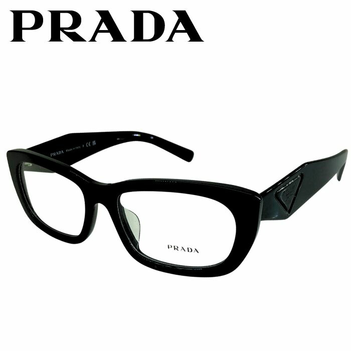 PRADA メガネフレーム プラダ 眼鏡 めがね ブラック prd09vf-16k101 ブランド/メンズ&レディース/男性用&女性用/度付き・伊達・老眼鏡・カラー・パソコン用PCメガネレンズ交換対応|WOODNET 店