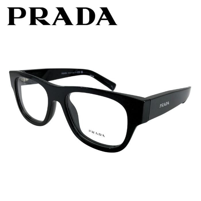 PRADA メガネフレーム プラダ 眼鏡 めがね ブラック 黒 prd08vu-16k101 ブランド/メンズ&レディース/男性用&女性用/度付き・伊達・老眼鏡・カラー・パソコン用PCメガネレンズ交換対応｜WOODNET　店