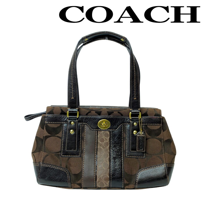 美品 COACH ハンドバッグ オールレザー シルバー ターンロック 37444 美品 COACH コーチ 2way ショルダーバッグ ハンドバッグ オール
