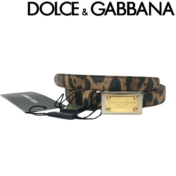 【中古】DOLCE\u0026GABBANA 胴締め ドルチェ\u0026ガッバーナ 【未当て嵌める品】メンズ\u0026レディース BE795 ロゴタイプ レオパード柄 70糎 R-DG-B-0525-09 弗ガバ ブランド名