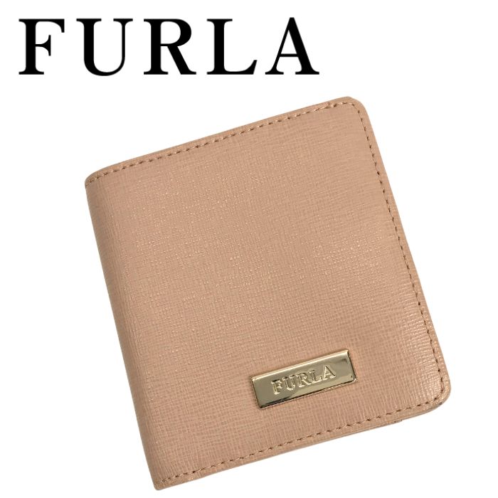 【中古】FURLA コンパクト財布 フルラ 【非常に良い】 レディース ピンクベージュ r-furla-w-0064-02 ブランド｜WOODNET　店