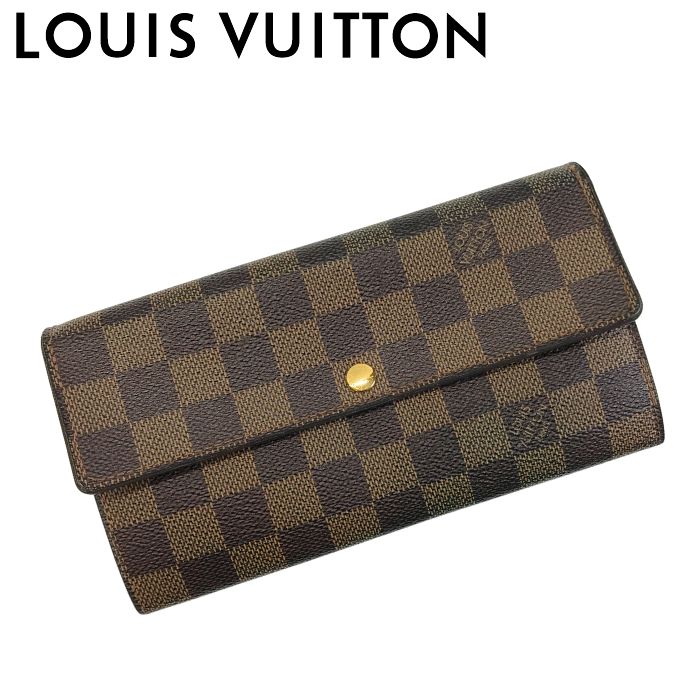 【中古】LOUIS VUITTON 長財布 ルイヴィトン 【やや傷や使用感あり】N61726 ダミエ ポルトフォイユ サラ 二つ折り r-lv-w-241126-02 ブランド
