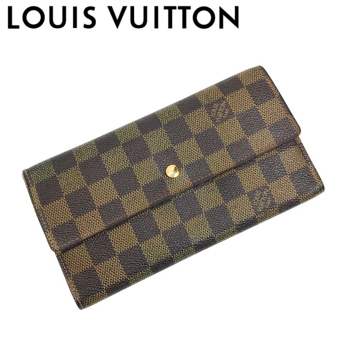 【中古】LOUIS VUITTON ルイヴィトン 長札入れ【人並み外れたに好いたらしい】N61217 ダミエ ポルトフォイユ 世界的 三つ折り長札入れ ブランド名 r-lv-w-p241204-12