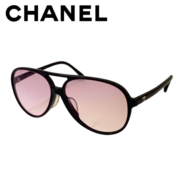 【中古】CHANEL 黒眼鏡 シャネル 【ほぼ新品】メンズ\u0026レディース UVとり捨てる 5206 A 1002 3L グラデーションパープル r-chanel-s-0547-03 ブランド名