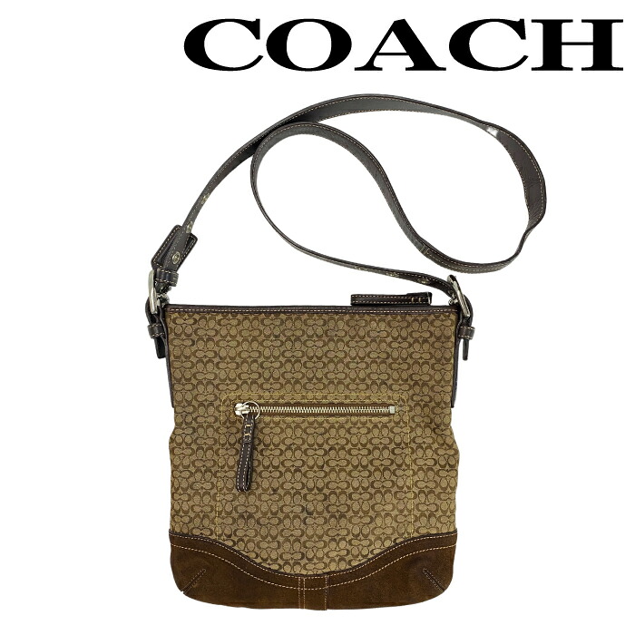 【中古】COACH ショルダーバッグ コーチ 【やや傷や使用感あり】メンズ&レディース 鞄 ベージュ&times;ブラウン r-coach-b-0558-09 ブランド｜WOODNET　店