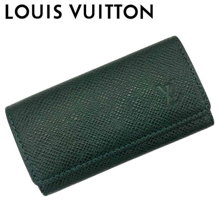 【中古】LOUIS VUITTON ルイヴィトン キーケース 4連【非常に良い】M30524 タイガ ミュルティクレ4 鍵入れ エピセア グリーン キーリング キーホルダー 男性用 女性用 メンズ レディース ブランド r-lv-kc-p260412-05｜WOODNET　店