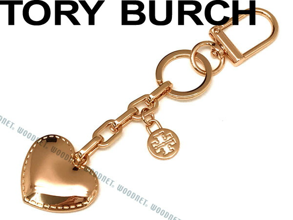 ロゴ&ハート 41424-654 キーホルダー ブランド/ 女性用 キーリング キーケース トリーバーチ ローズゴールド レディース/ TORY BURCH