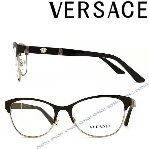 【楽天市場】versace メガネフレーム ベルサーチ ヴェルサーチェ メンズandレディース ブラック×ゴールド 眼鏡 0ve 1233q 1366 ブランド：woodnet 楽天市場店