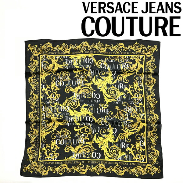 Versace ヴェルサーチ シルク ハンカチ ロゴ 黒 ゴールド Versace ヴェルサーチ シルク ハンカチ ロゴ 黒 ゴールド - メルカリ