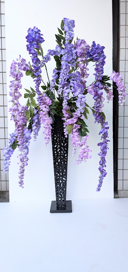 造花　藤スタンド　　藤デイスプレイ　藤装飾　店舗装飾