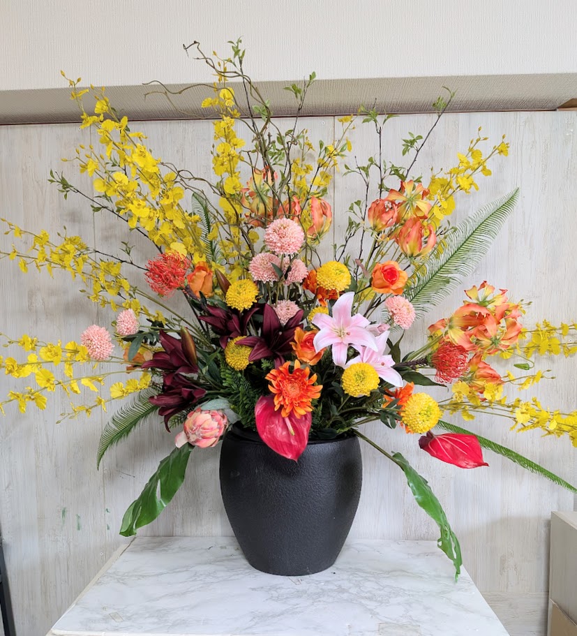 まるで生け花の様な質感 造花繰り合わせる ナチュラルアレンジメントフラワー 見せびらかす会 でき事会場 はいり込む式 卒式 触媒産業