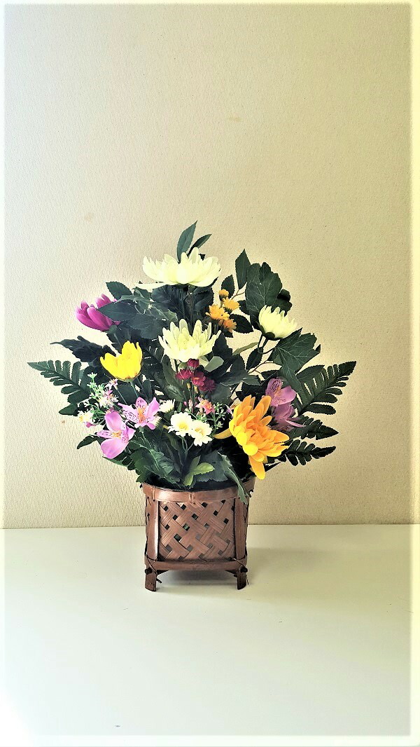 楽天市場】造花 御供えアレンジ 仏花 お仏壇へ 3色よりお選び下さい