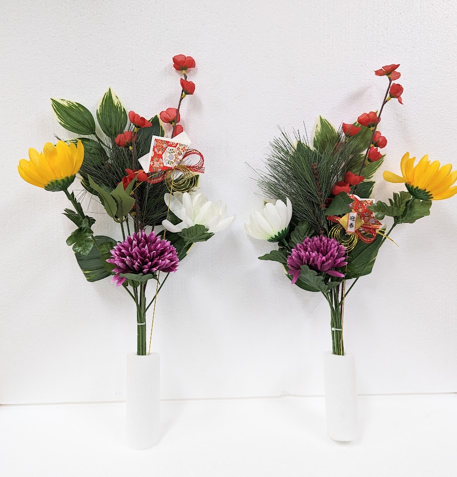 楽天市場】造花 お正月用仏花 お仏壇花 1対価格 ホルダー付き 送料無料