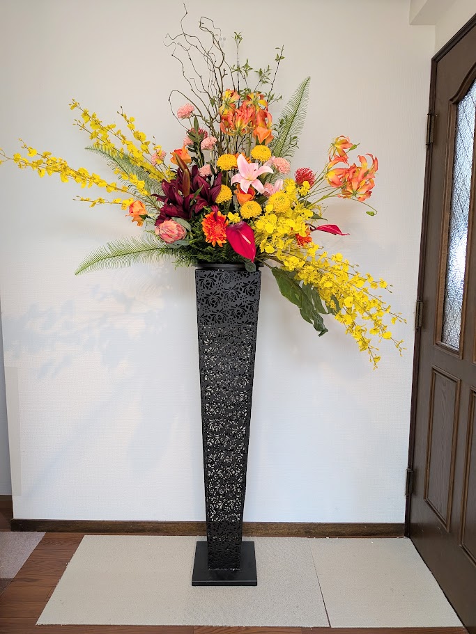 造花　　大型スタンドフラワー　開店花　　高さ220ｃｍ　展示会　オフィス　パチンコ店　イベント会場　【触媒加工】送料無料｜造花の専門店 きつつき