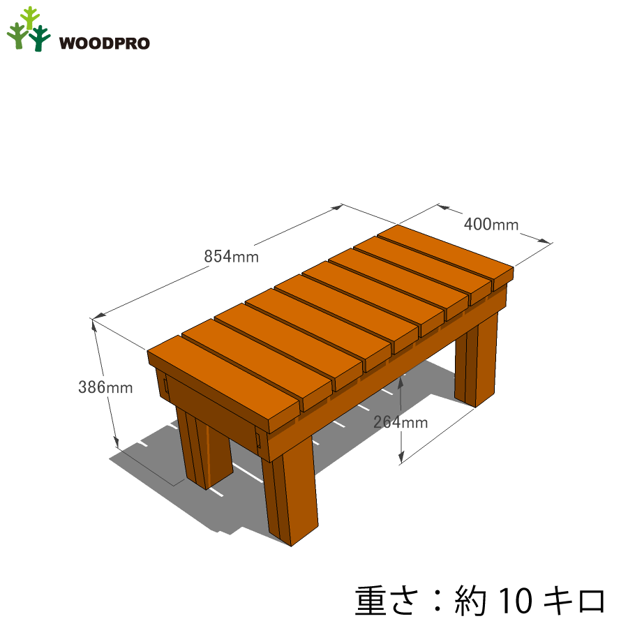 楽天市場 規格型 ウッドデッキ風 縁台 ベンチ 板幅86ｍｍ 国産杉間口854ｍｍ 奥行400ｍｍ 高さ386ｍｍ 高さ指定は237 385ｍｍまで対応可 縁台 受注生産 大型商品 Woodpro ウッドプロ