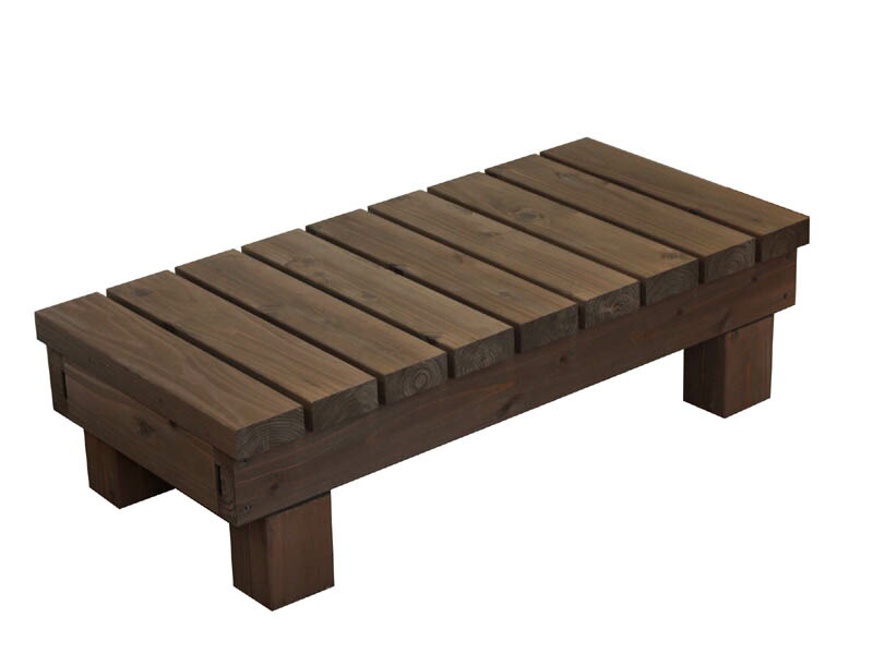 規格型 ウッドデッキ風 縁台 ステップ（踏み台）/板幅8.6cm◇国産杉 間口85.4cm×奥行30cm/40cm×高さ23.6cm（高さ指定は13.2～23.6cmまで対応可） 縁台 屋外 屋外用 おしゃれ ふみ台 木製 [受注生産]