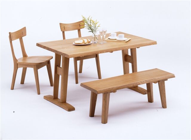 春日 １３５ ダイニングセット ４点 タモ材 和風モダン【送料無料】【smtb-k】【ky】｜Wood story