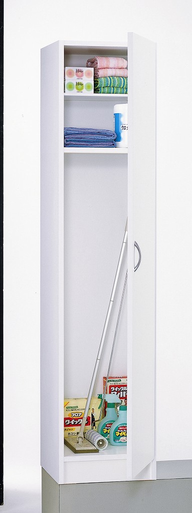 収納庫 掃除用具入れ 収納 40cm 完成品 日本製　　掃除用具 すきま収納 棚 ストッカー すきま家具 小スペース クリーナー 送料無料ナチュラル・ブラウン欠品中｜Wood story