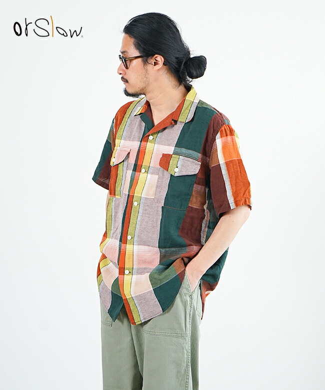 【SALE 30%OFF】orSlow(オアスロウ) SHORT SLEEVE ORIGINAL CHECK WORK SHIRT ショートスリーブオリジナルチェックワークシャツ セール [01-8067-C44]