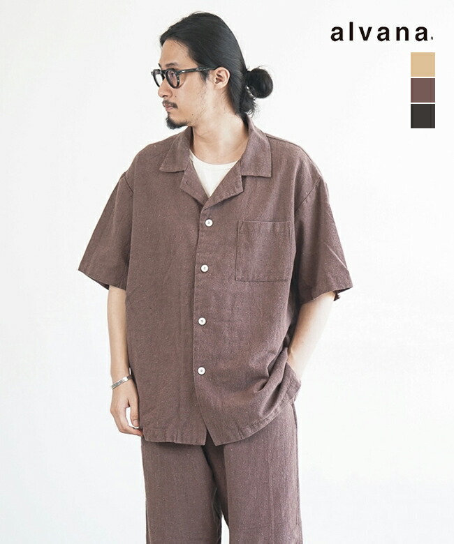楽天市場】OPEN COLLAR SHIRT S/S #TAUPE [A23B-07SH01B