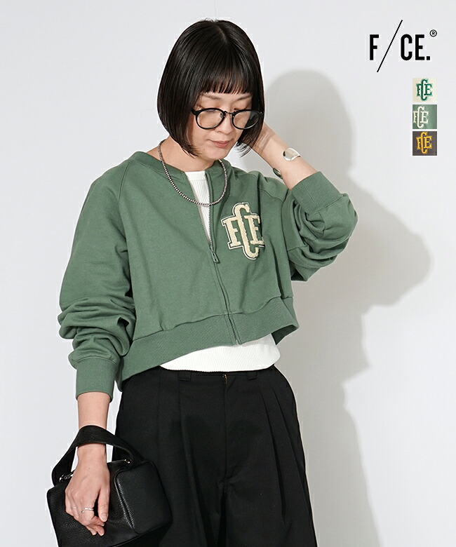 【SALE 50%OFF】F/CE.(エフシーイー) RE スウェット 刺繍 クロップド カーディガン セール [FSU12242U0003]
