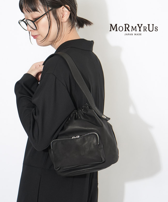 【保存袋あり】MORMYRUS(モルミルス) レザー巾着ジップポケットバッグ バッグ 鞄 ショルダーバッグ [M170]