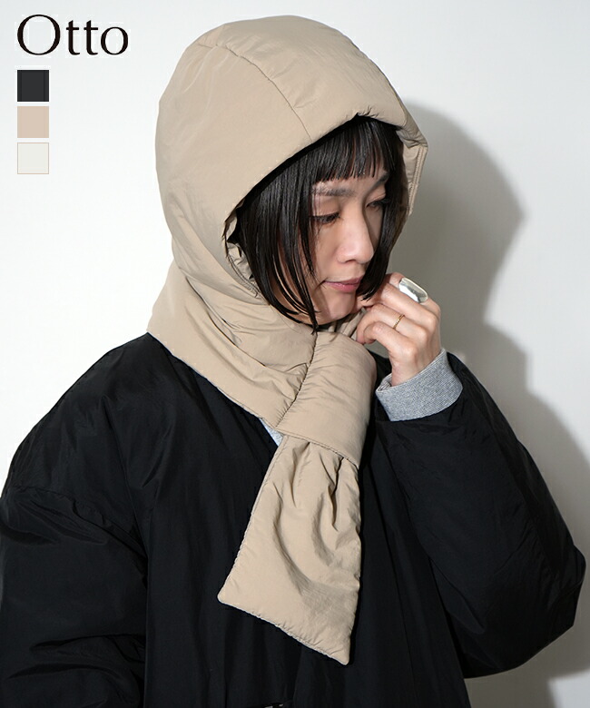 楽天市場】ダウンフードマフラー【マフラー スヌード フード付きネック