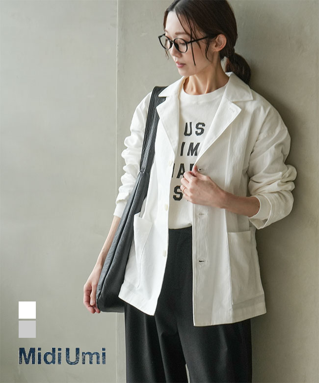 【SALE 50%OFF】Midi Umi(ミディウミ) コットンリネンテーラードジャケット ライトアウター トップス セール [1-779807]