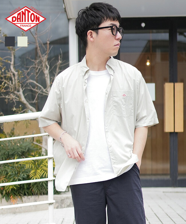 ◇DANTON(ダントン) DOT BUTTON B.D. SHIRT S/S ドットボタンボタンダウンシャツ ショートスリーブ メンズ トップス ボタンシャツ 半袖 BDシャツ [DT-B0337RNY]