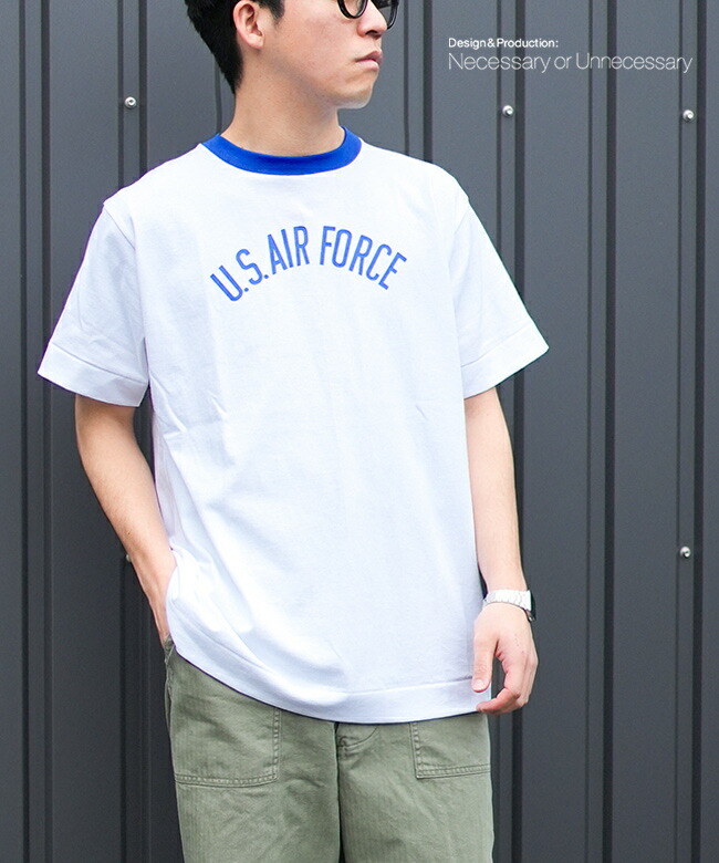 【SALE 30%OFF】NECESSARY or UNNECESSARY/N.O.UN(ネセサリーオアアンネセサリー/ナウン) AIR FORCE エアフォース メンズ Tシャツ トップス 半袖 クルーネック セール [90012109]
