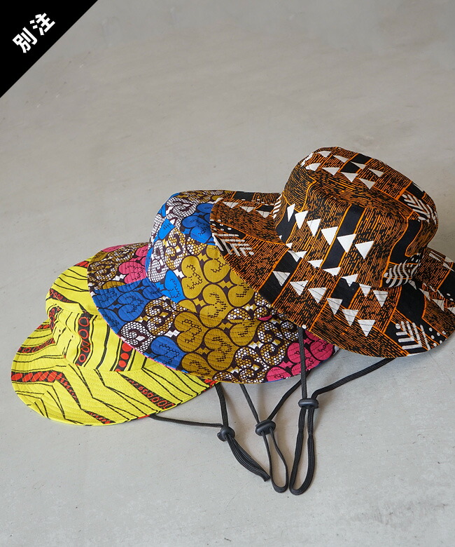 【SALE 50%OFF】Kanga(カンガ) 別注 アフリカンバティックハット/帽子 25SSUV セール [KA079WH]