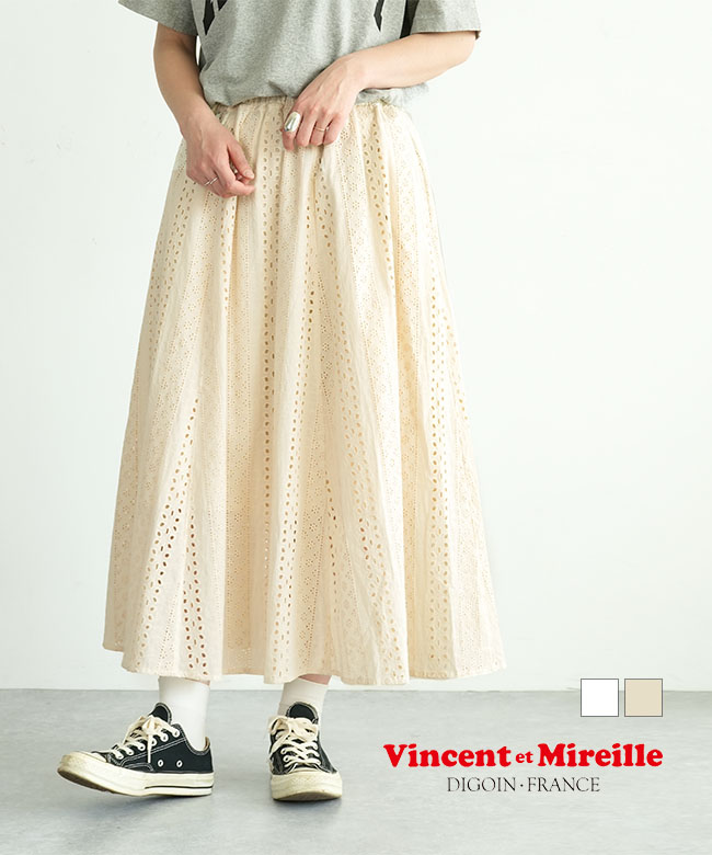 Vincent et Mireille(ヴァンソン エ ミレイユ) コットンレーススカート [VM251IN00302]