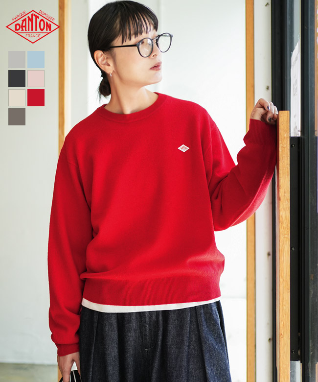 ◇DANTON(ダントン) LMW CREW NEC P.O L/S ラムウールクルーネックプルオーバー ニット トップス レディース [DT-D0027LMW]