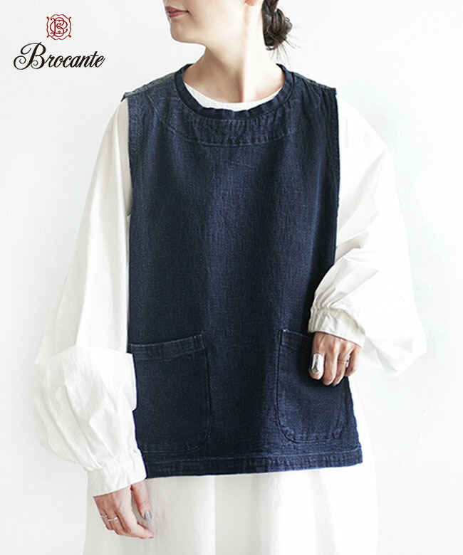 Brocante(ブロカント) ジャガードデニム ポッシュブトンジレ ベスト レディース トップス 異素材ドッキング [38-0279Z] 12,705円