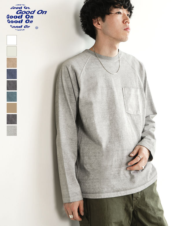 GOOD ON(グッドオン) L/S HEAVY RAGLAN POCKET TEE ロングスリーブ ヘビーラグランポケットTシャツ [GOLT1805]