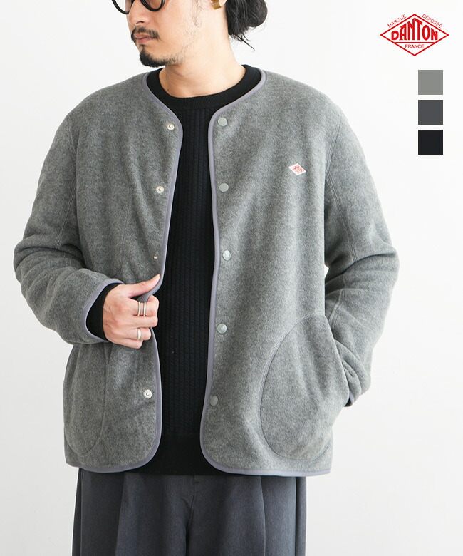 楽天市場】◇[JD-8939]DANTON(ダントン) FLEECE COLLARLESS JACKET