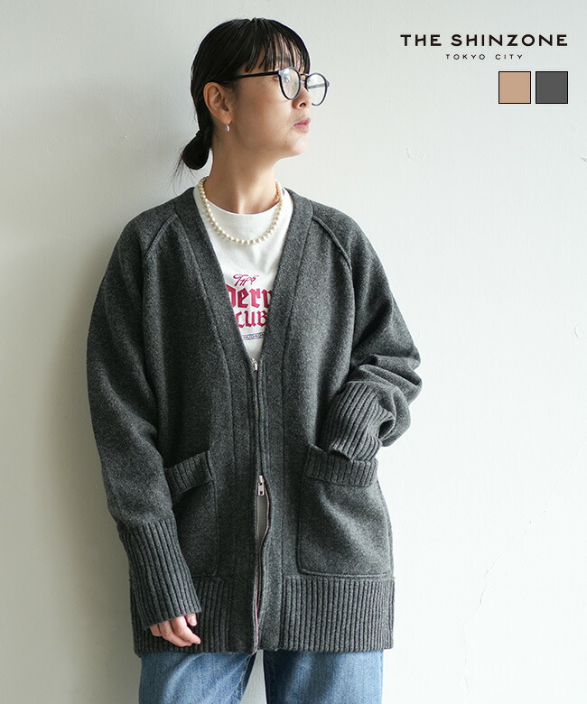 THE SHINZONE(ザ シンゾーン) WOOL KNIT ZIP CARDIGAN ウールニットジップカーディガン レディース トップス [25AMSNI07]