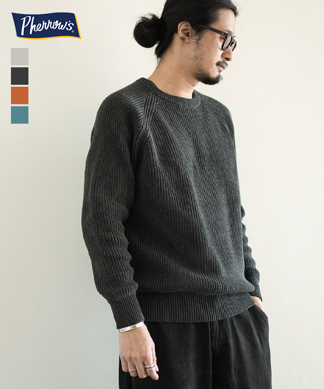 楽天市場】フェローズ Pherrow's 長袖 クールネック ウール ニット