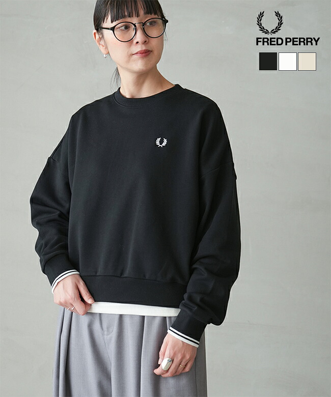FRED PERRY(フレッドペリー)Tipped Sweatshirt ティップドスウェットシャツ クルーネック トレーナー [G1148]｜WOODY HOUSE／ウッディーハウス
