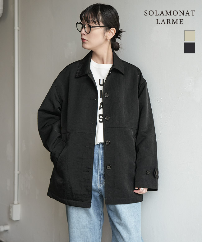 ◇SOLAMONAT LARME(ソラモナラーム) ナイロンワッシャーカバーオール レディース アウター ミドル丈 [LARM-IT-WSCA]