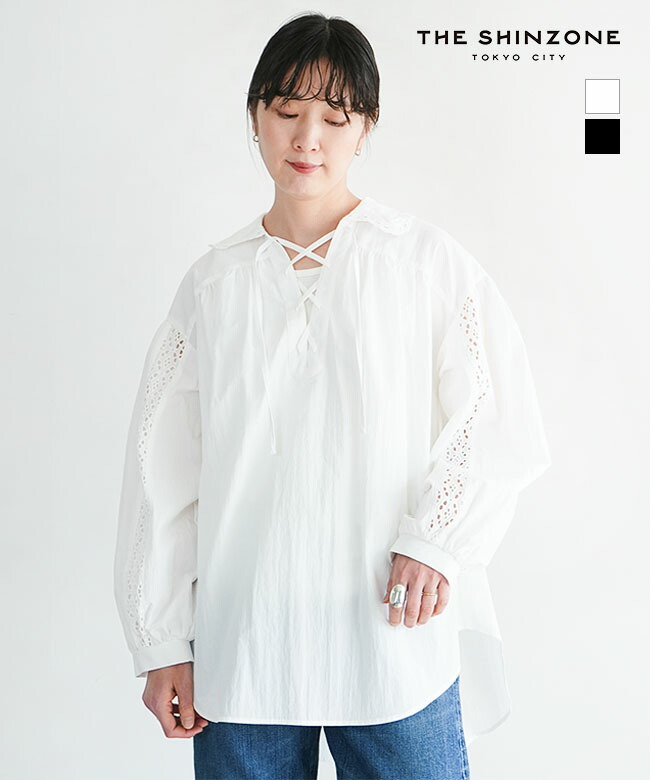 THE SHINZONE(ザ シンゾーン) LACE-UP BLOUSE レースアップブラウス レディース トップス [26SMSBL02]