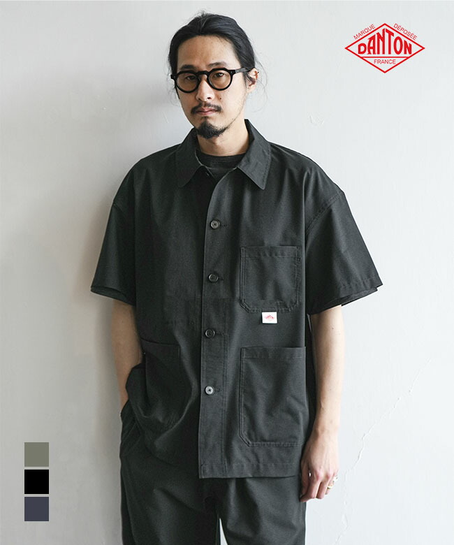 ◇DANTON(ダントン) DotAir SHORT SLEEVE COVERALLS ドットエアー ショートスリーブ カバーオールズ メンズ トップス ジャケット 半袖 シャツ セットアップ [DT-B0440CDS]