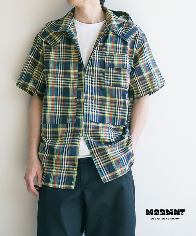 MODMNT(モドメント) 【ハンガー付き】ZIP HOODED SHIRT ジップ フーデッドシャツ メンズ トップス プルオーバー 半袖 フード [M2610-1J025F]