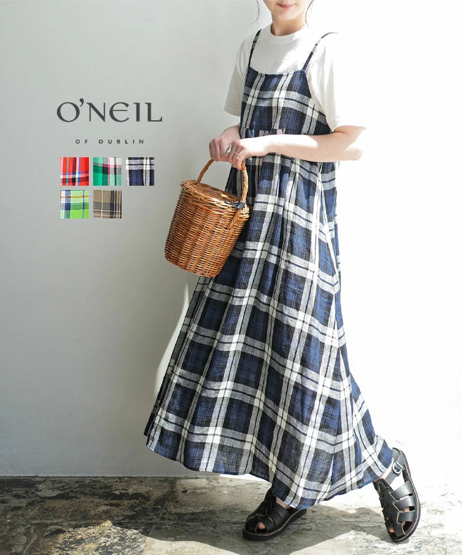 【SALE 20%OFF】O'NEIL OF DUBLIN(オニールオブダブリン)TARTAN CAMISOLE DRESS タータンキャミソールドレス レディース ワンピース タータンチェック柄 [732] セール｜WOODY HOUSE／ウッディーハウス