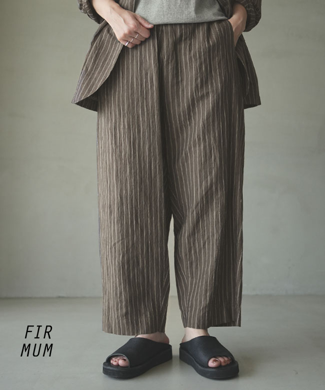 FIRMUM(フィルマム) トリプルストライプワイドストレートパンツ ボトムス レディース セットアップ可能 [VG_FR1104PF]｜WOODY HOUSE／ウッディーハウス