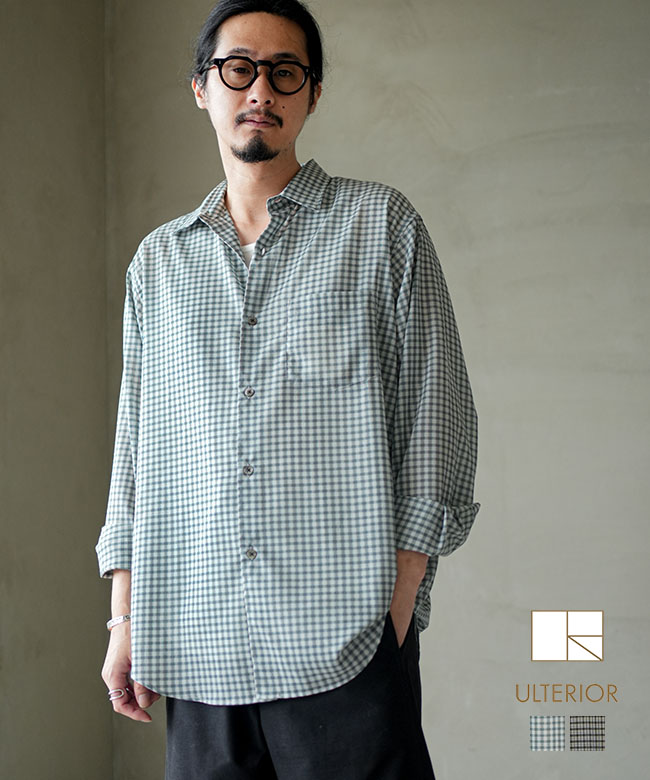 ULTERIOR(アルテリア) Super Light Wool Check Shirt スーパーライトウールチェックシャツ トップス 長袖 [USH69-LA237-B]｜WOODY HOUSE／ウッディーハウス