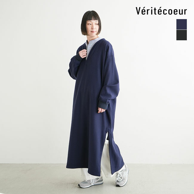 【楽天市場】【40%OFF】[VC-2553]Veritecoeur(ヴェリテクール)Vネックリブワンピース ロングワンピース：WOODY ...