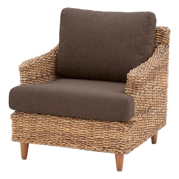 Asian Brown Upholstered Sofa One Seat For Person And Sofer Single Compact