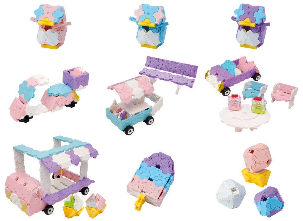 楽天市場 メール便可 ラキュー スイートコレクション アイスクリームワゴン Laq 知育玩具 知育ブロック 男の子 女の子 かしこくなる おもちゃ 木のおもちゃ ウッディモンキー